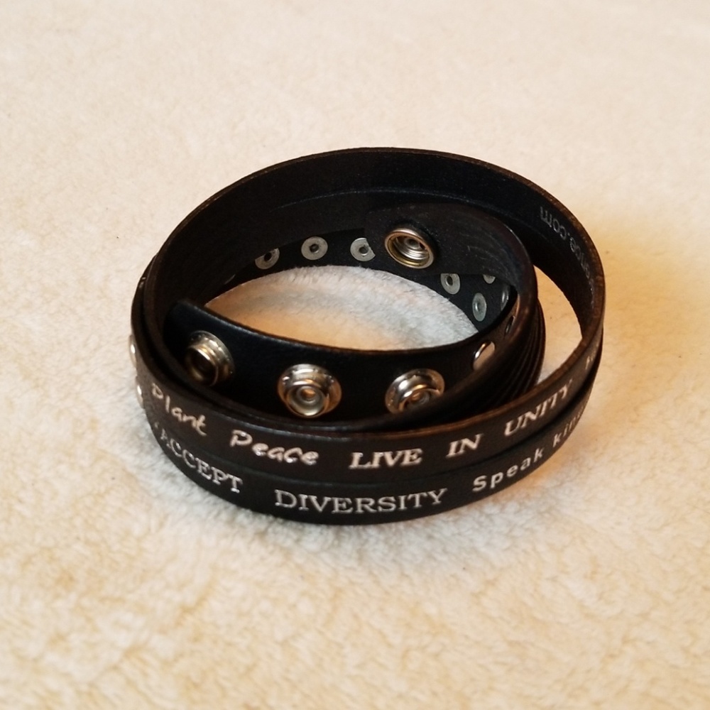leather Wrap around studded bracelet